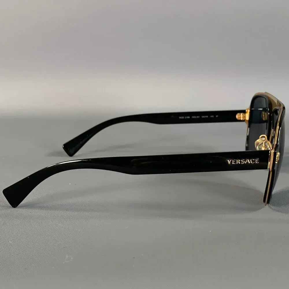 VERSACE Black Gold Solid Sunglasses